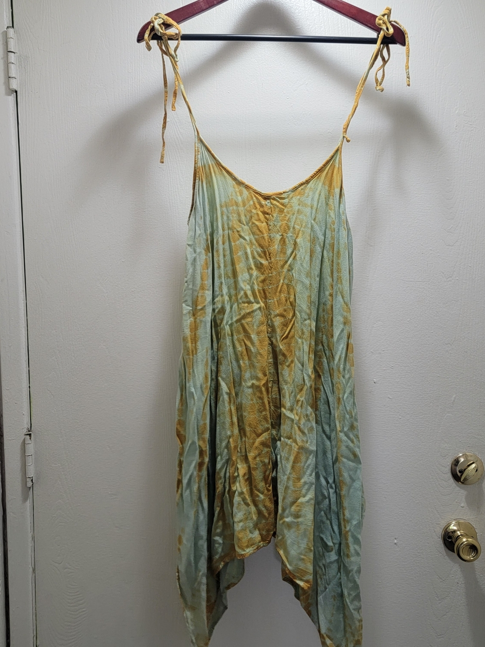 EARTHBOUND Mustard & Pale Teal Tie-Dye Slip Dress
